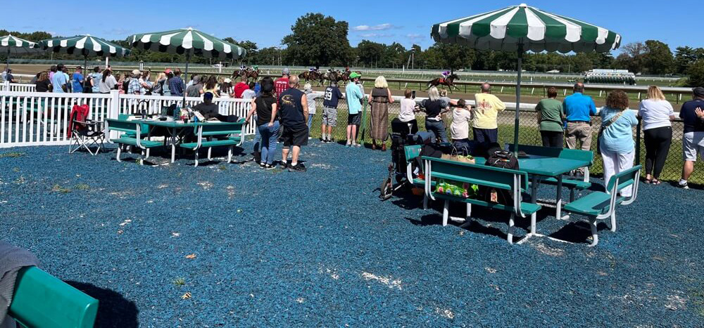 People with special needs at the iStrive Community's "racetrack" event.