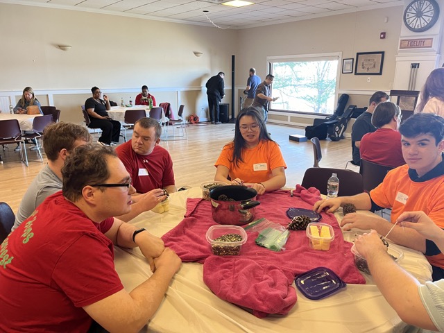 People with special needs at the iStrive Community's "Art @ The Elks Club" event.