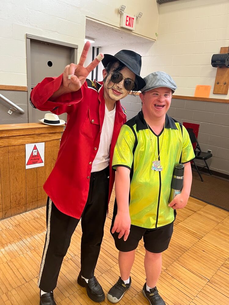 People with special needs at the iStrive Community's "Dancing with Michael Jackson" event.