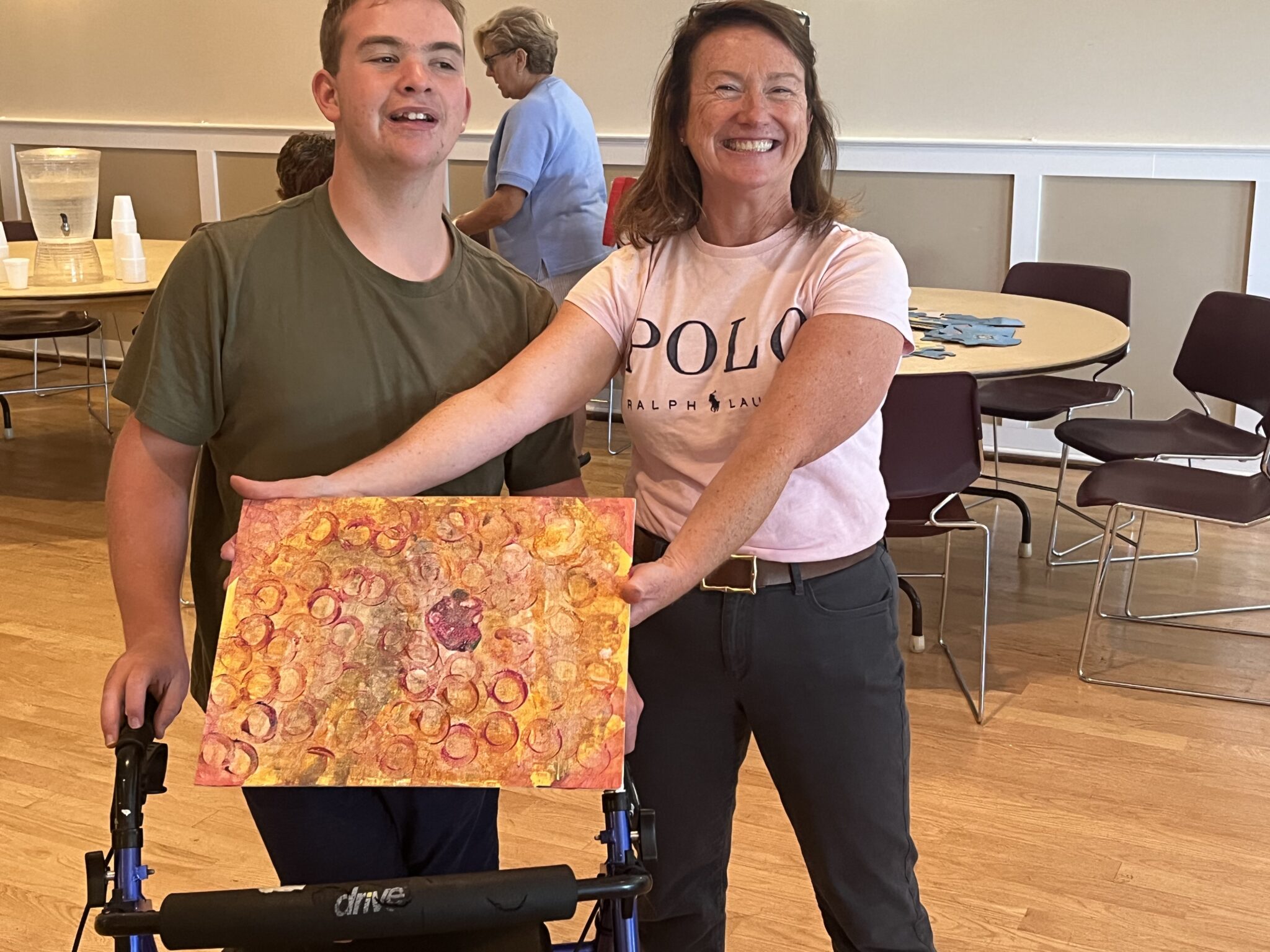 People with special needs & their artwork from the iStrive Community's "Art Event".