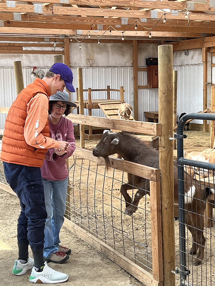 People with special needs at the iStrive Community's "Allaire Community Farm" event.