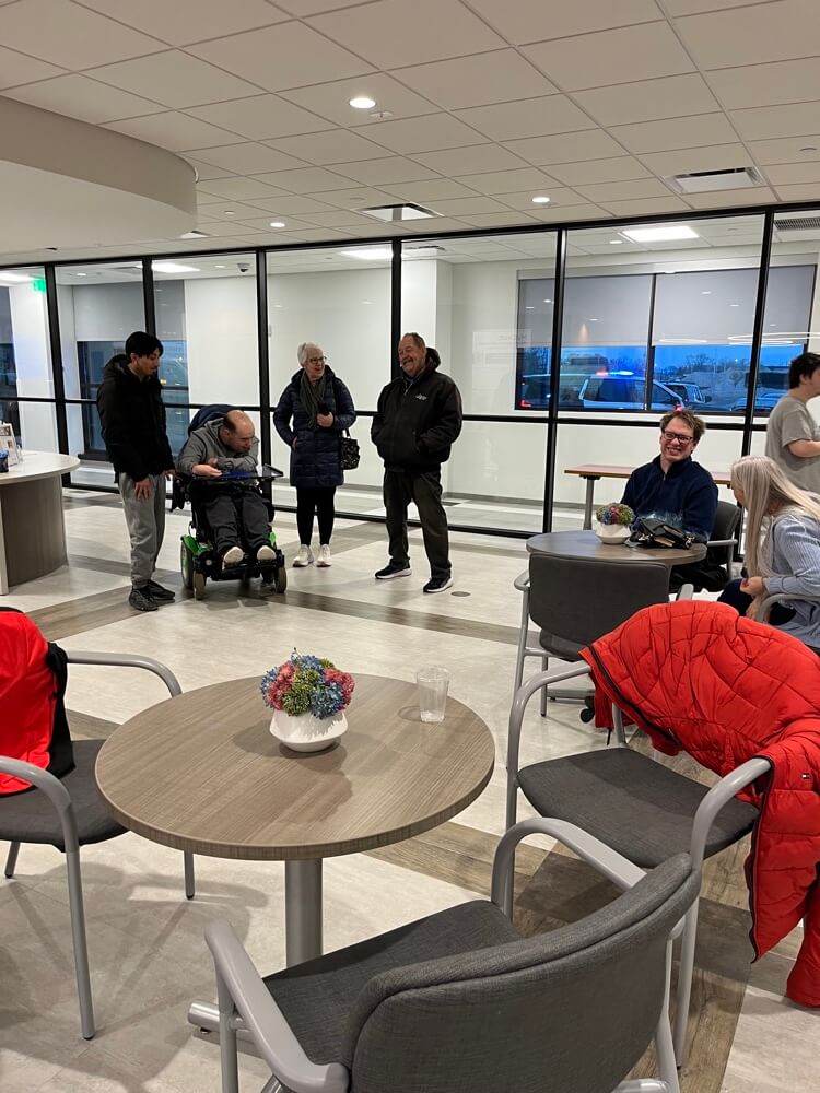 People with special needs at the iStrive Community's "Healthy Eating" event.