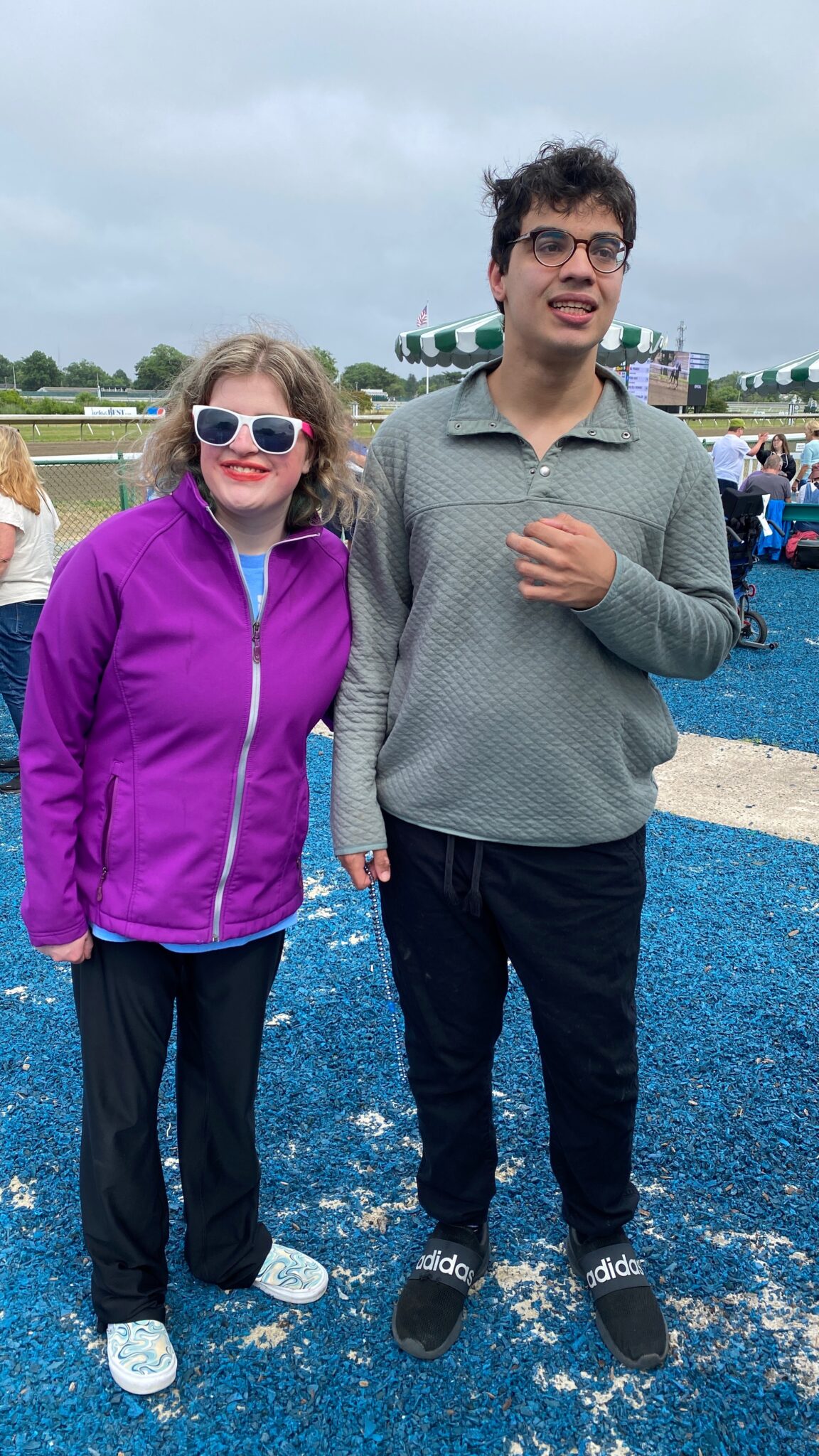 People with special needs at the iStrive Community's "Monmouth Race Track" event.