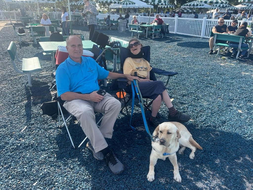 People with special needs at the iStrive Community's "racetrack" event.
