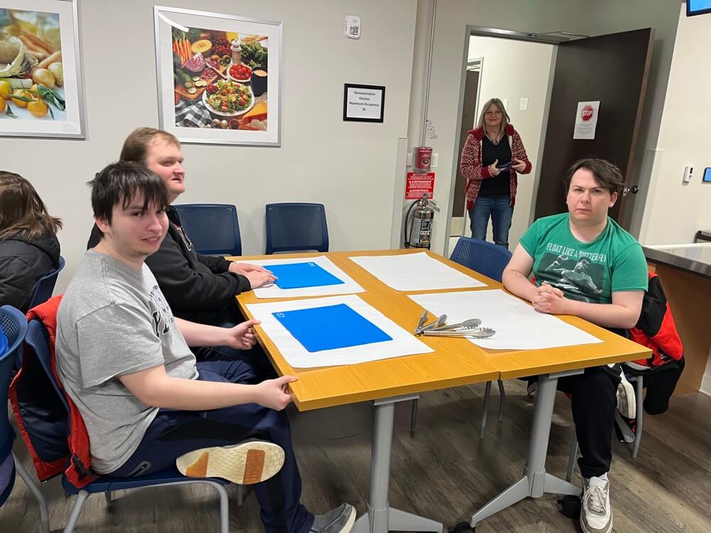 People with special needs at the iStrive Community's "Healthy Eating" event.