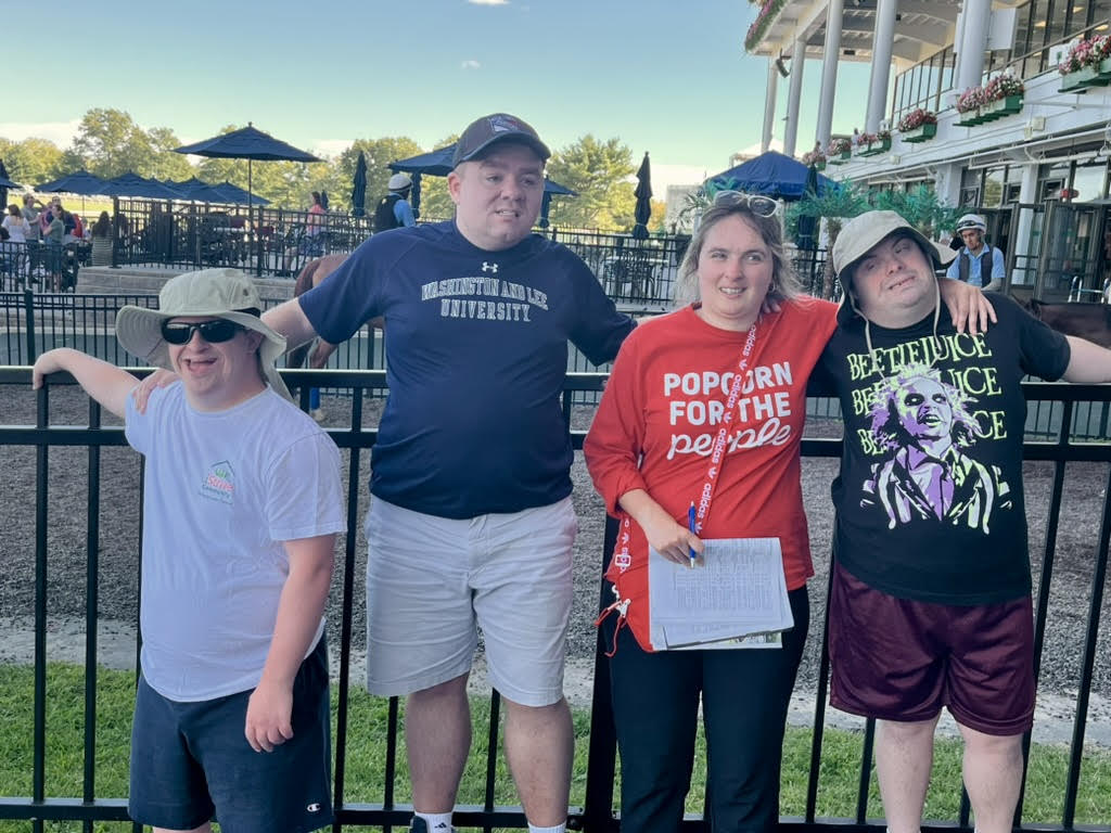 People with special needs at the iStrive Community's "racetrack" event.