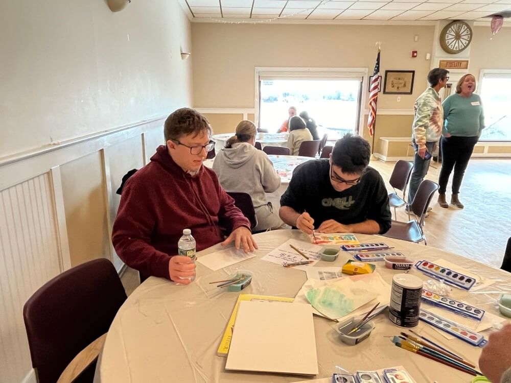 People with special needs at the iStrive Community's "Getting Creative Together" event.