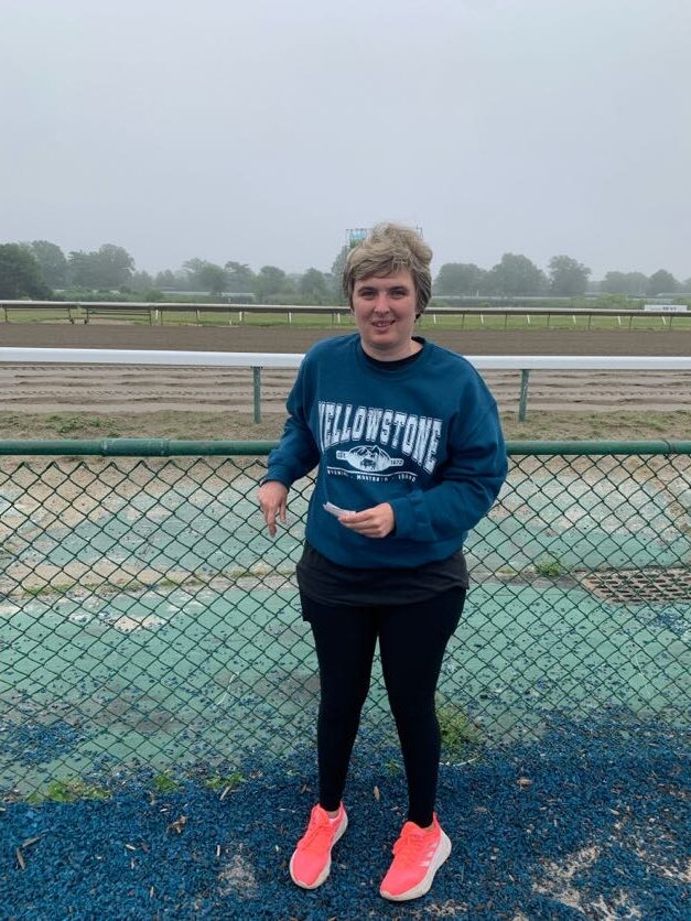 People with special needs at the iStrive Community's "Monmouth Race Track" event.