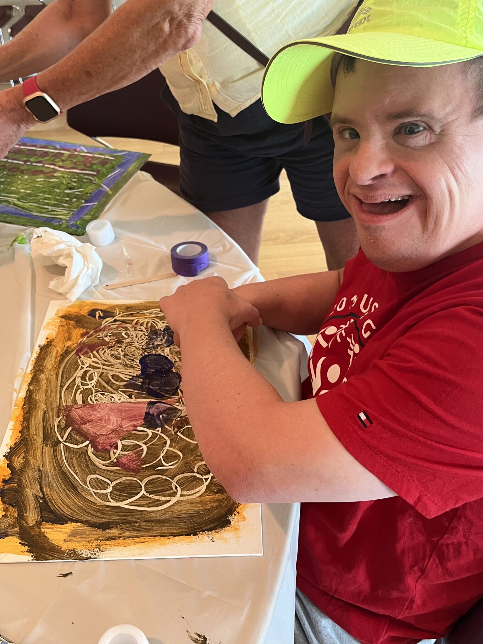 People with special needs & their artwork from the iStrive Community's "Art Event".