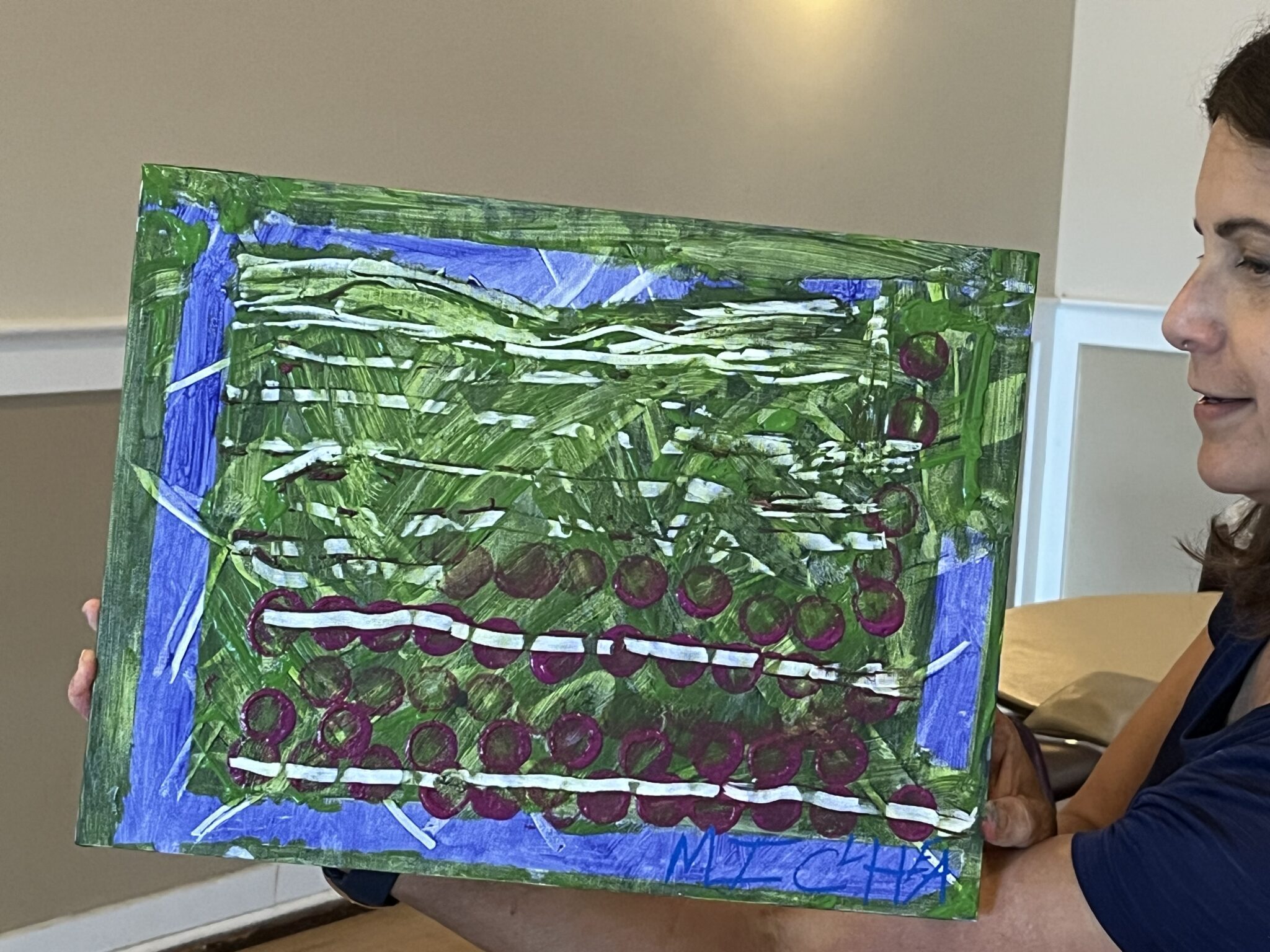 People with special needs & their artwork from the iStrive Community's "Art Event".