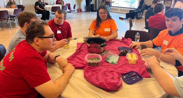 People with special needs at the iStrive Community's "Art @ The Elks Club" event.