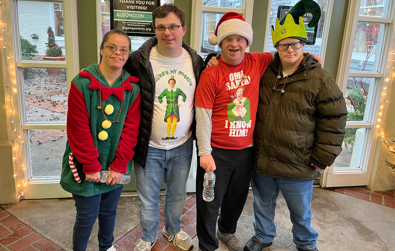 People with special needs at the iStrive Community's "Elf the Musical" event.