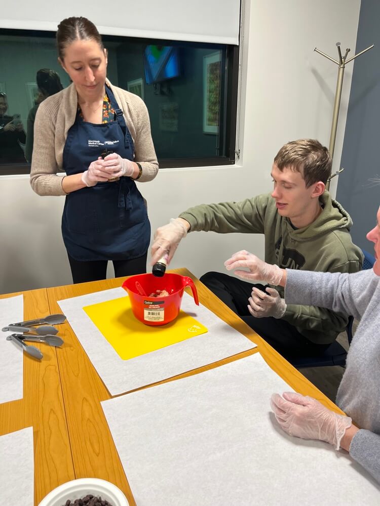 People with special needs at the iStrive Community's "Healthy Eating" event.