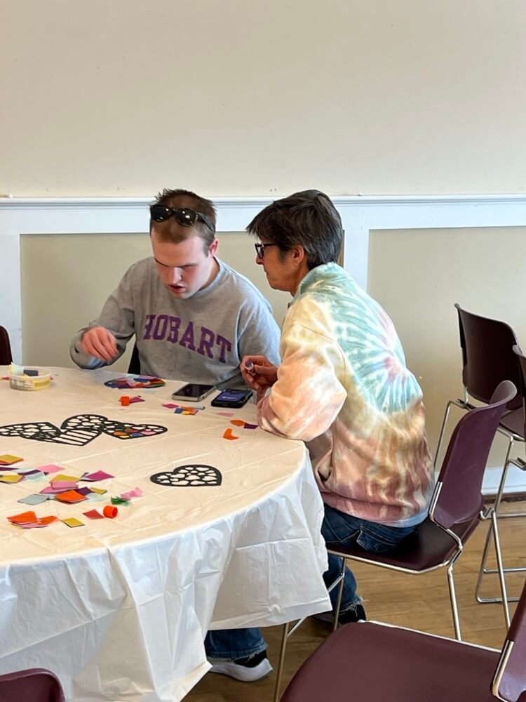People with special needs at the iStrive Community's "Getting Creative Together" event.