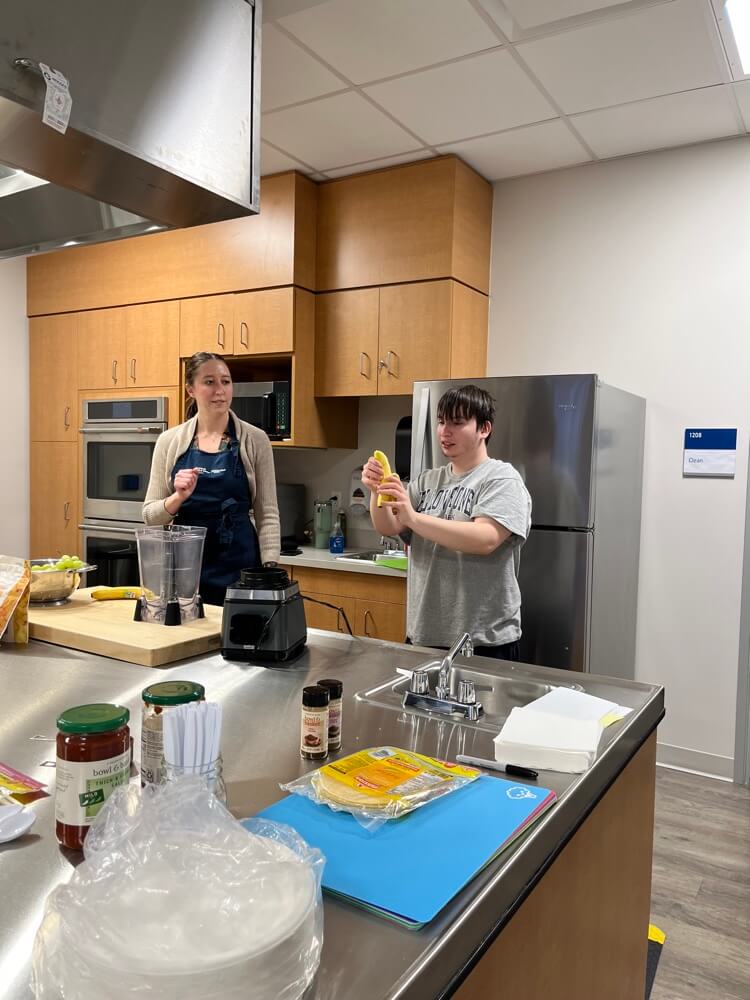 People with special needs at the iStrive Community's "Healthy Eating" event.