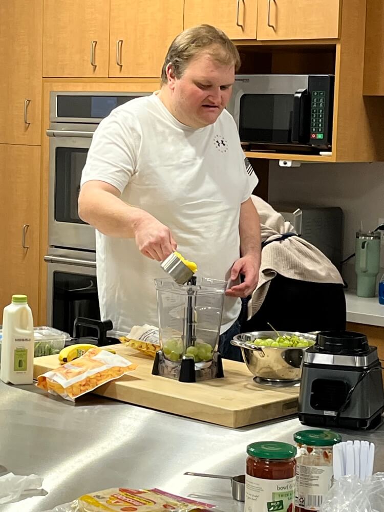 People with special needs at the iStrive Community's "Healthy Eating" event.