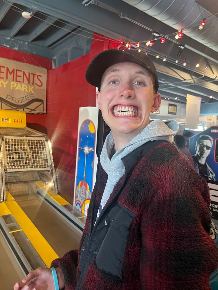 People with special needs at the iStrive Community's "Silverball Arcade" event.