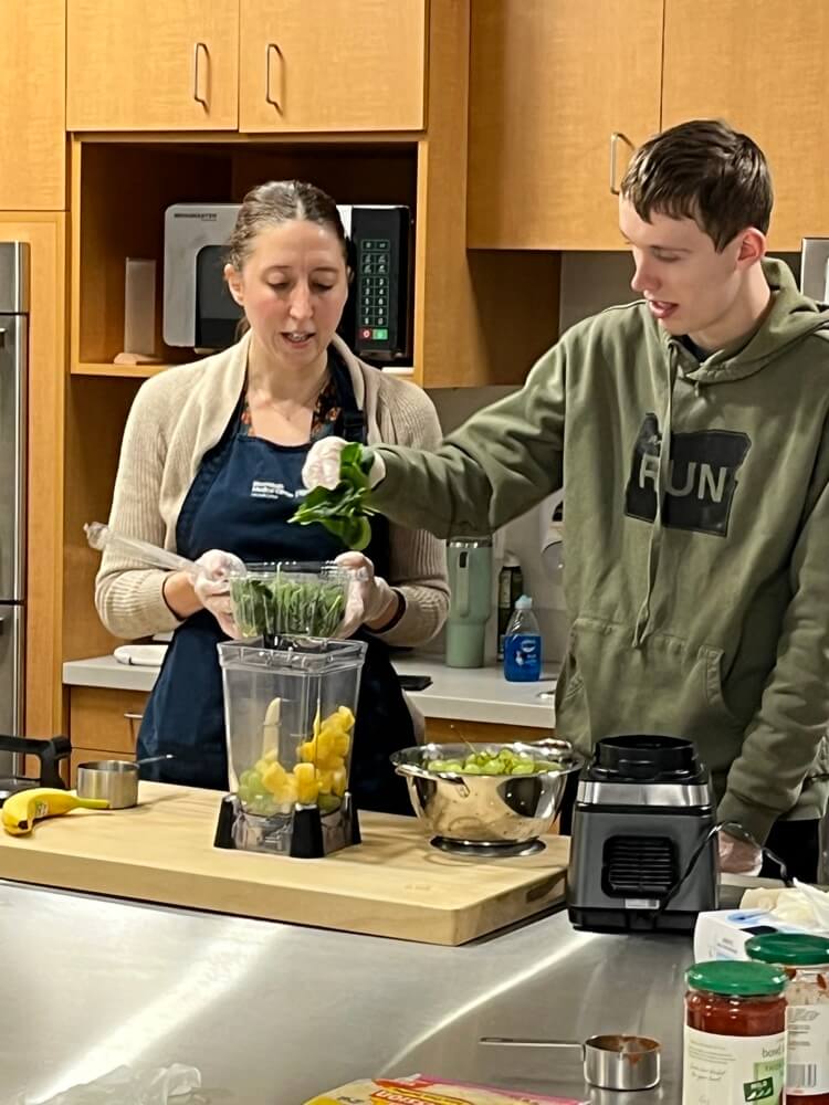 People with special needs at the iStrive Community's "Healthy Eating" event.