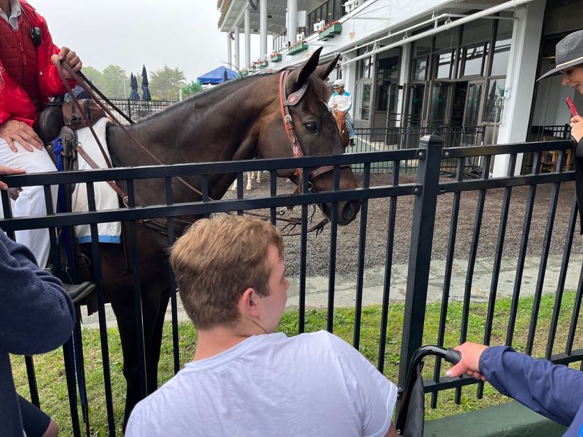 People with special needs at the iStrive Community's "Monmouth Race Track" event.
