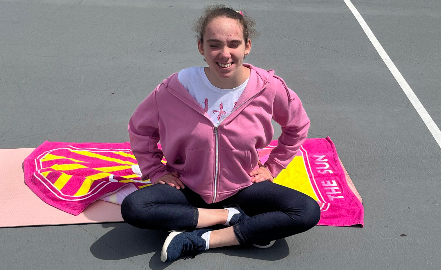 People with special needs at the iStrive Community's "Yoga, Exercise and FUN!" event.