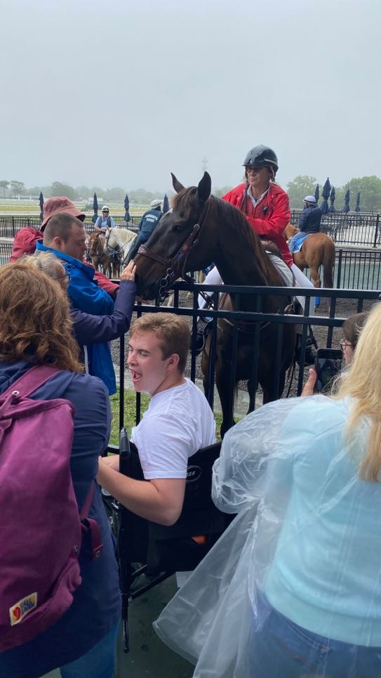 People with special needs at the iStrive Community's "Monmouth Race Track" event.