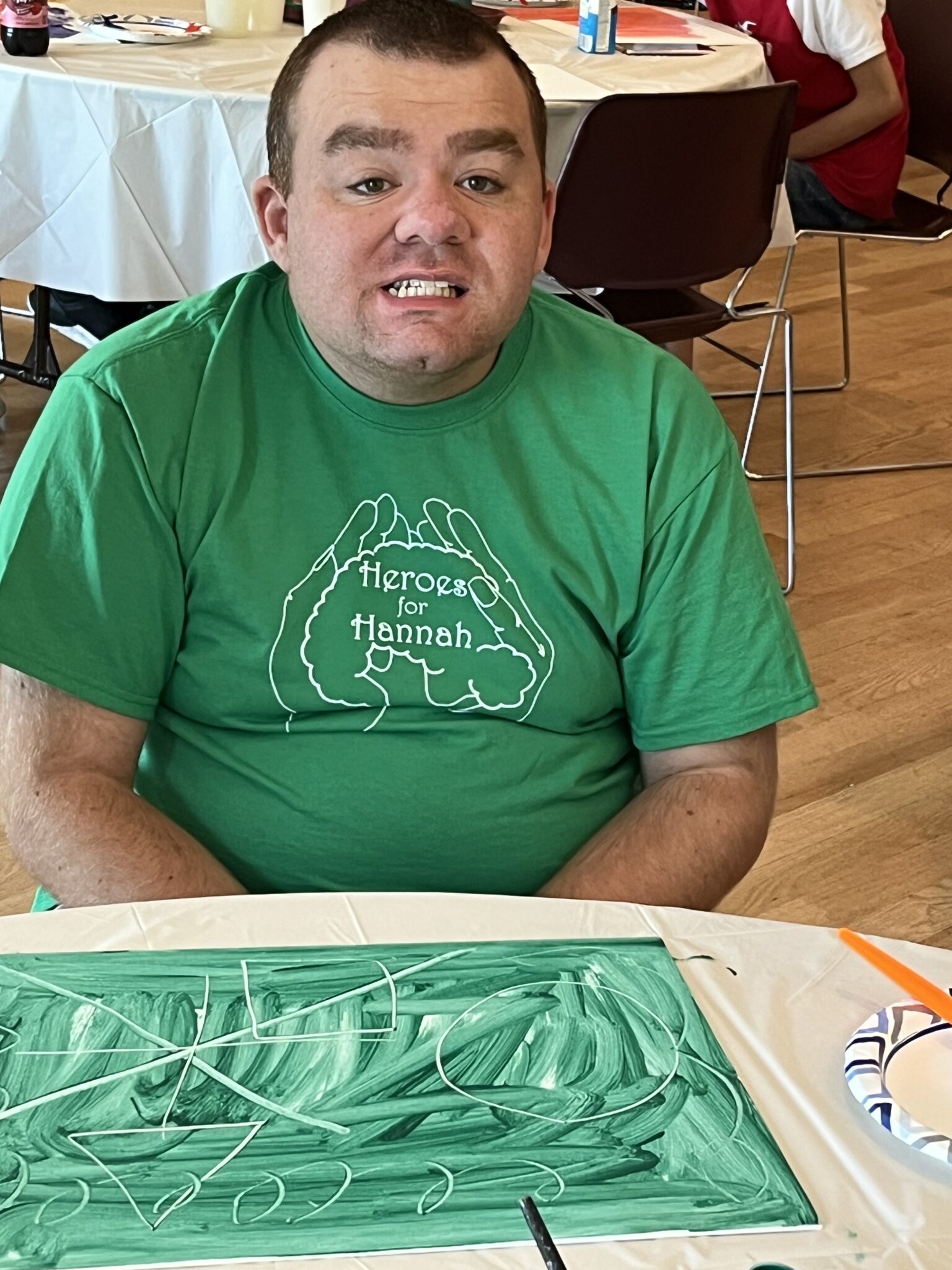 People with special needs & their artwork from the iStrive Community's "Art Event".