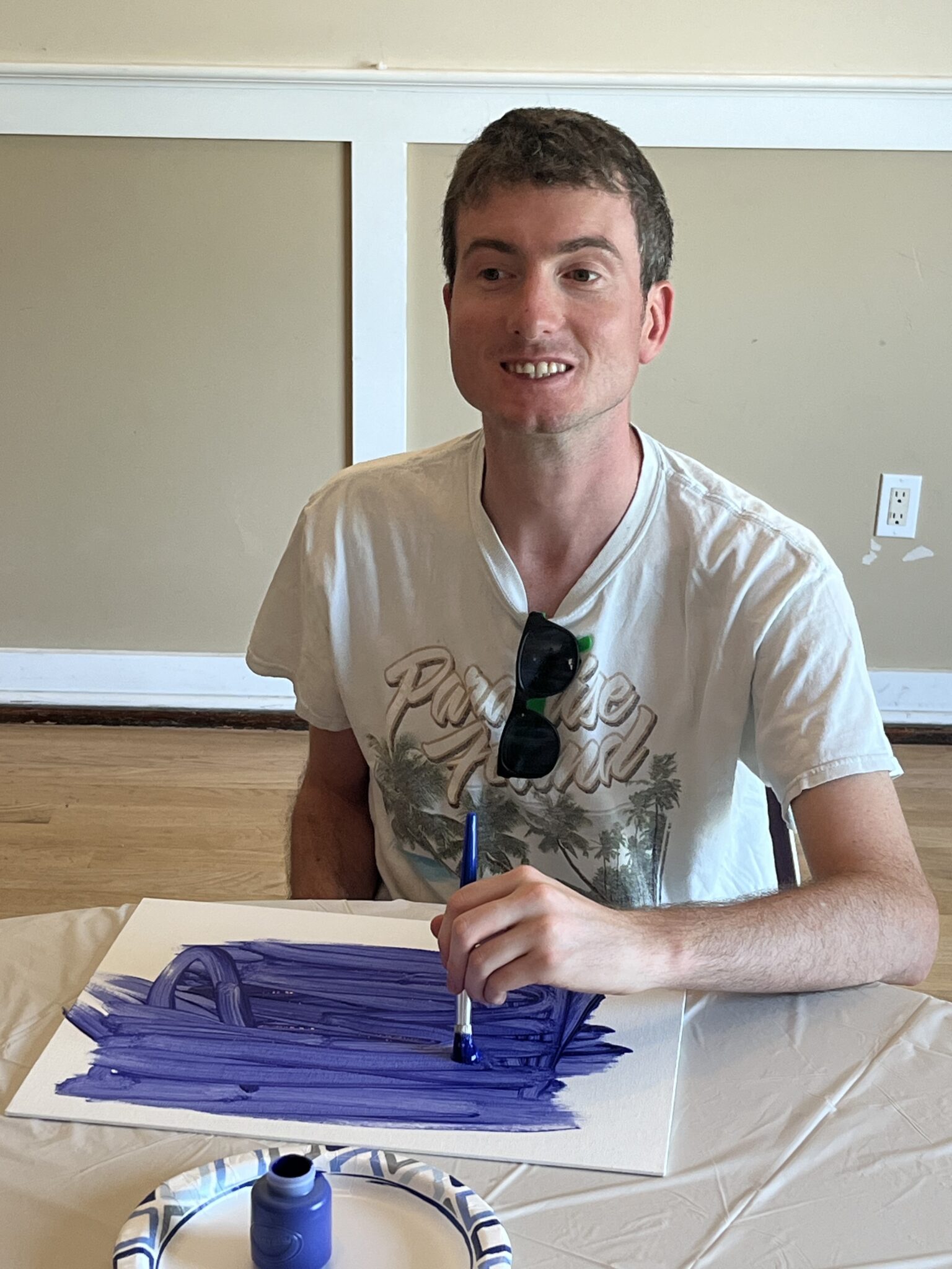 People with special needs & their artwork from the iStrive Community's "Art Event".