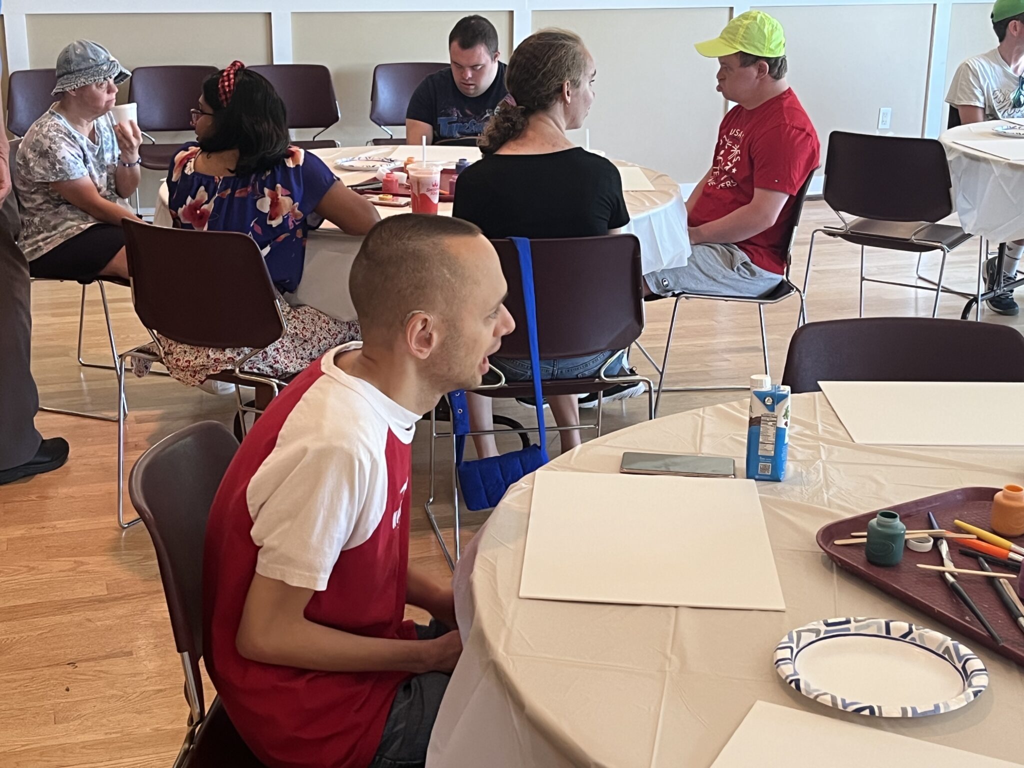 People with special needs & their artwork from the iStrive Community's "Art Event".