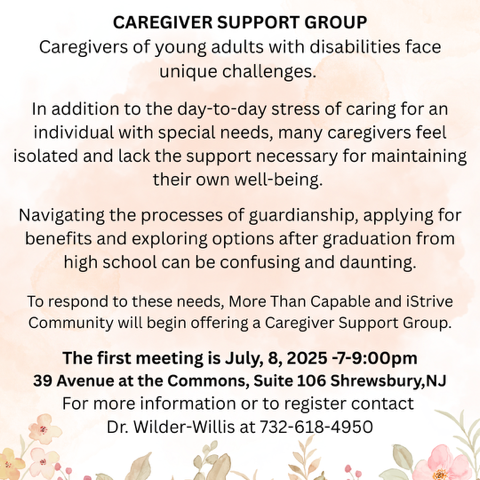 Flyer for the Caregiver Support Group