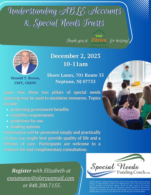 Flyer for the Understanding ABLE Accounts and Special Needs Trusts Workshop