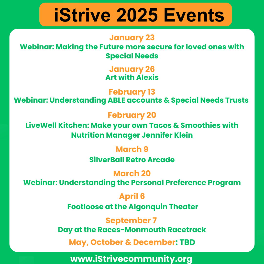 the iStrive Community 2025 Events Schedule