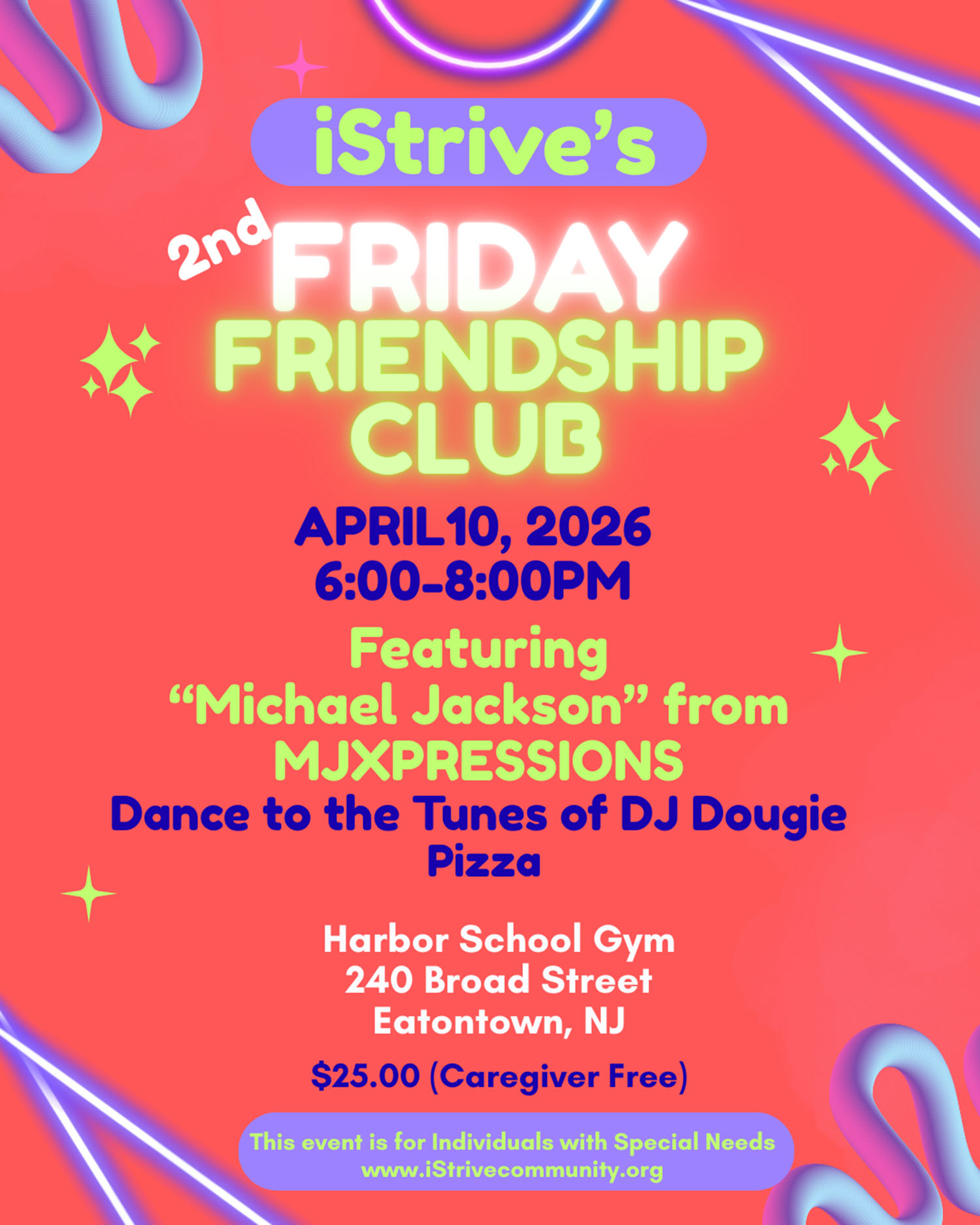 Flyer for Second Friday event April 2026